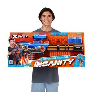 NEW XSHOT Insanity Motorized Rage Fire Toy Dart Blaster by ZURU Nerf Inspired To